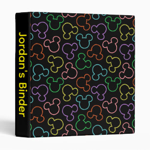 Neon Mickey Mouse Icon Toss Pattern Binder