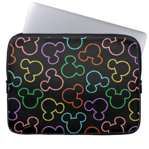 Neon Mickey Mouse Icon Toss Pattern Laptop Sleeve