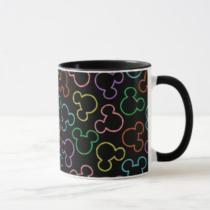 Neon Mickey Mouse Icon Toss Pattern Mug