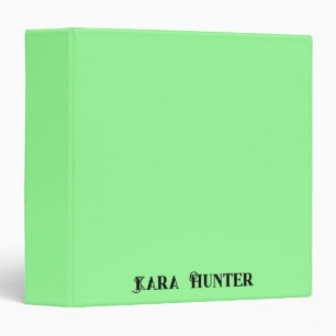 Neon Mint Colour   Modern Black Personalized Scrip Binder