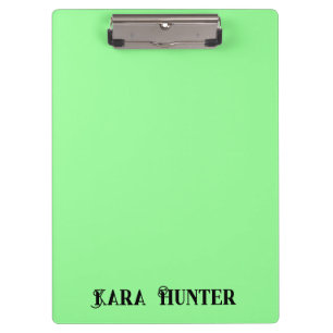 Neon Mint Colour   Modern Black Personalized Scrip Clipboard