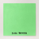 Neon Mint Colour | Modern Black Personalized Scrip Jigsaw Puzzle<br><div class="desc">Neon Mint Colour Background and Modern Black Personalized Script,  Name ,  Last Name Classic | Simple | Elegant | Professional | Bussines</div>
