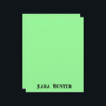 Neon Mint Colour | Modern Black Personalized Scrip Letterhead<br><div class="desc">Neon Mint Colour Background and Modern Black Personalized Script,  Name ,  Last Name Classic | Simple | Elegant | Professional | Bussines</div>