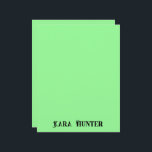 Neon Mint Colour | Modern Black Personalized Scrip Letterhead<br><div class="desc">Neon Mint Colour Background and Modern Black Personalized Script,  Name ,  Last Name Classic | Simple | Elegant | Professional | Bussines</div>