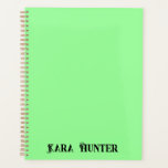 Neon Mint Colour | Modern Black Personalized Scrip Planner<br><div class="desc">Neon Mint Colour Background and Modern Black Personalized Script,  Name ,  Last Name Classic | Simple | Elegant | Professional | Bussines</div>