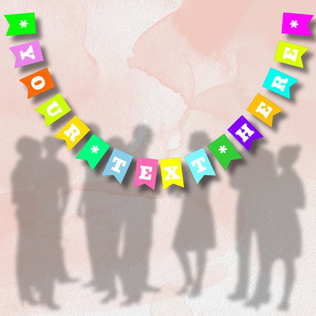 Neon Mix Solid Colour | Custom Bunting Flags (Creator Uploaded)