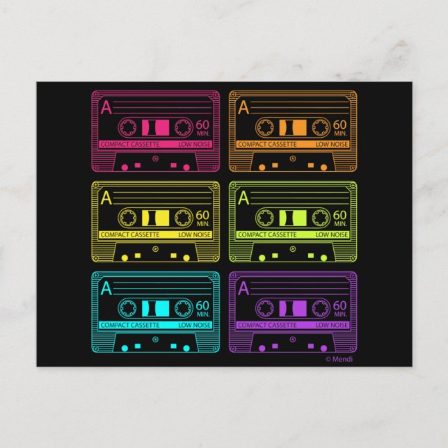 Neon Mix Tapes Postcard (Front)
