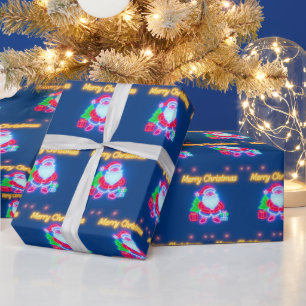 Neon Modern Christmas Holiday Collection Wrapping Paper