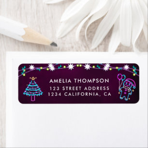 Neon Modern Holiday Christmas Party Return Address