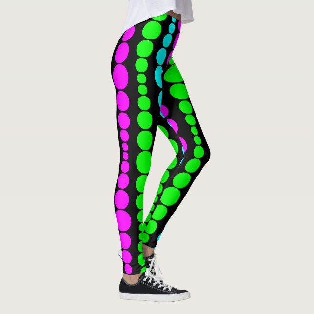 Neon Modern Rectangles  Leggings (Right)