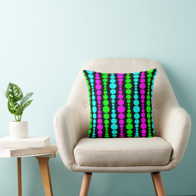 Neon Modern Rectangles  Throw Pillow (Chair)
