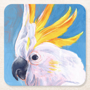 Neon Mohawk - Cockatoo Square Paper Coaster