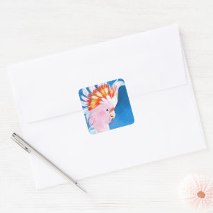 Neon Mohawk - Pink Cockatoo Square Sticker