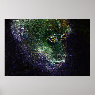 Neon Monkey Poster