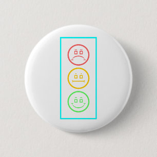 Neon Moody Stoplight 2 Inch Round Button