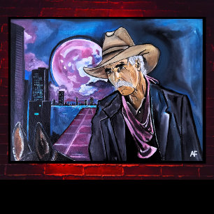 Neon Moon Painting by Alfred Fox Canvas Print