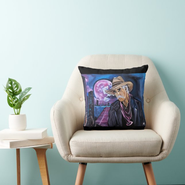 Neon Moon Painting by Alfred Fox Throw Pillow (Chair)