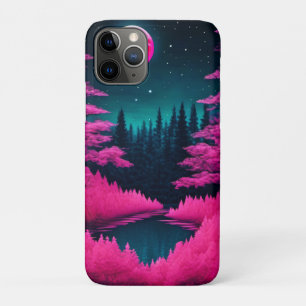 Neon Moonlit Forest Fantasy Art iPhone 11 Pro Case