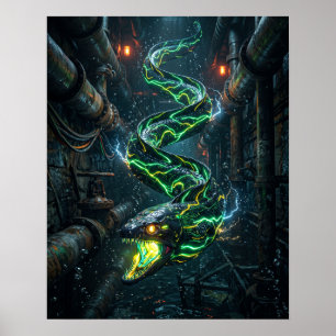 Neon Moray Eel Current Conduit Print