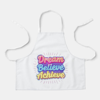 Neon motivational quote 'Dream believe achieve' Apron