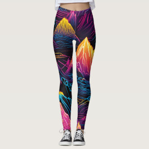 neon mountain leggings