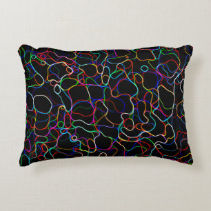 Neon Multicolor Lines Decorative Pillow