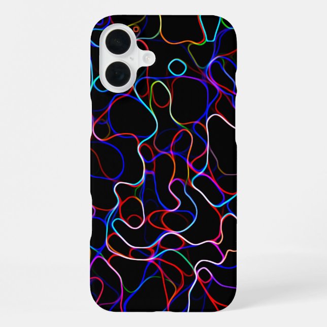 Neon Multicolor Lines iPhone Case (Back)