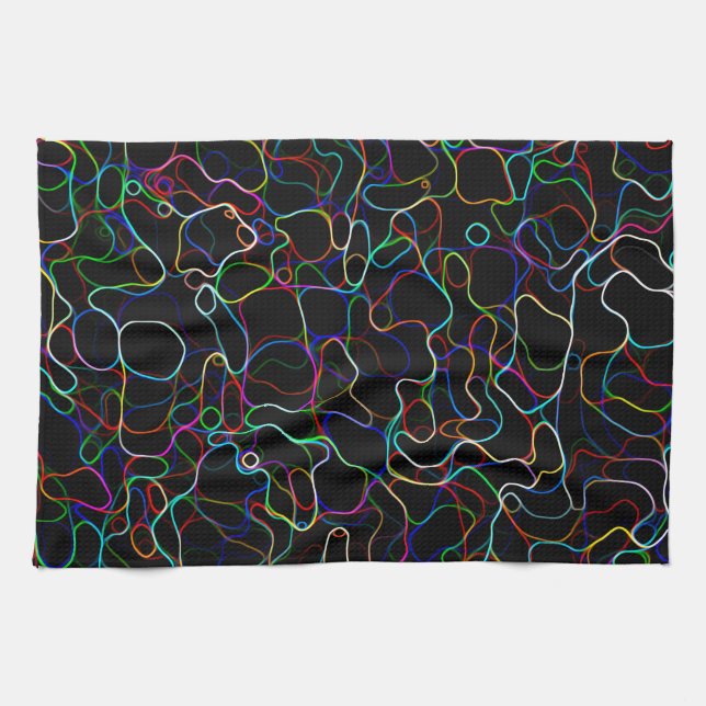 Neon Multicolor Lines Kitchen Towel (Horizontal)