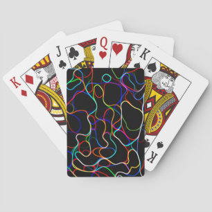 Neon Multicolor Lines Playing Cards