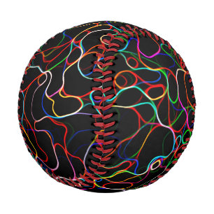 Neon Multicolored Curvy Line Pattern -COOL Baseball