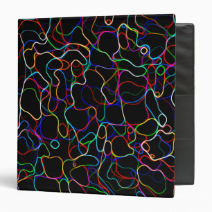 Neon Multicolored Curvy Line Pattern -COOL  Binder