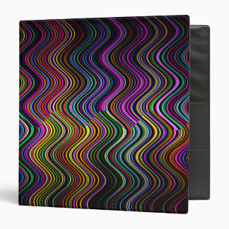 Neon Multicolored Curvy Line Pattern -COOL Binder