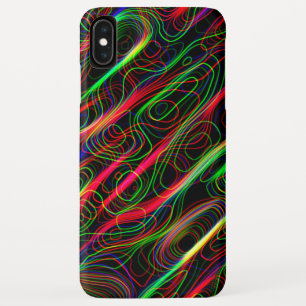 Neon Multicolored Curvy Line Pattern -COOL iPhone XS Max Case