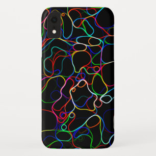 Neon Multicolored Curvy Line Pattern -COOL iPhone XR Case