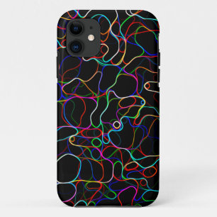 Neon Multicolored Curvy Line Pattern -COOL iPhone 11 Case