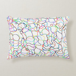 Neon Multicolored Curvy Line Pattern -COOL Decorative Pillow