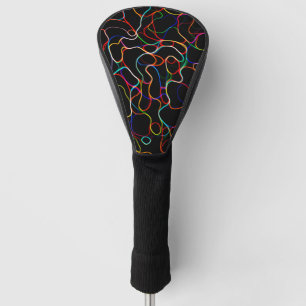 Neon Multicolored Curvy Line Pattern -COOL Golf Head Cover