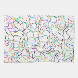 Neon Multicolored Curvy Line Pattern -COOL Kitchen Towel