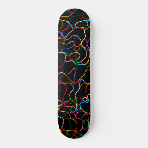 Neon Multicolored Curvy Line Pattern -COOL Skateboard