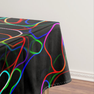 Neon Multicolored Curvy Line Pattern -COOL Tablecloth