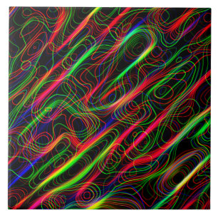 Neon Multicolored Lines Tile