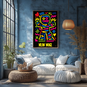 Neon Mummy Poster – Pop Art Halloween Character