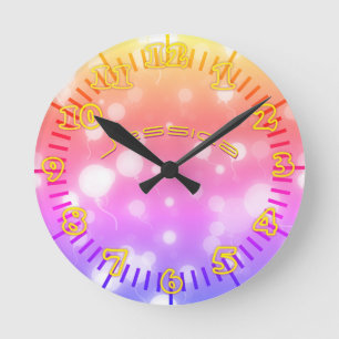 NEON Mur Horloge PURPLE PURPLE Personnalisé