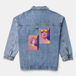 **Neon Muse: Electric Grace in Motion** Denim Jacket