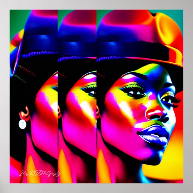NEON MUSE: Electric Iridescence Poster (Front)