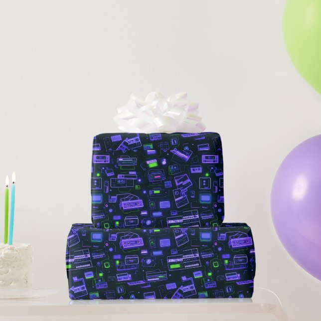 Neon Music Wrapping Paper (Party Gifts)