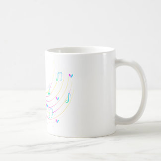 Neon musical note wave clipart coffee mug