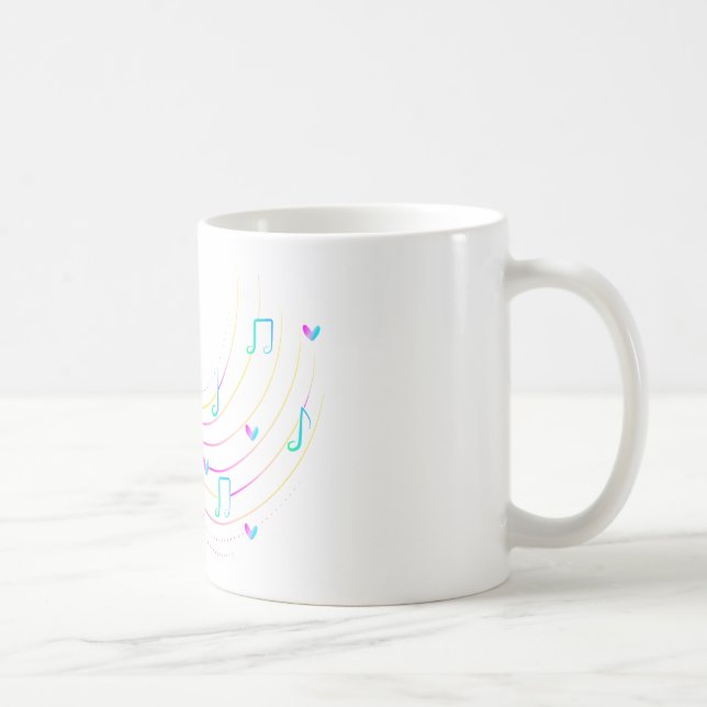Neon musical note wave clipart coffee mug (Right)