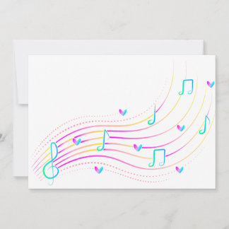Neon musical note wave clipart invitation