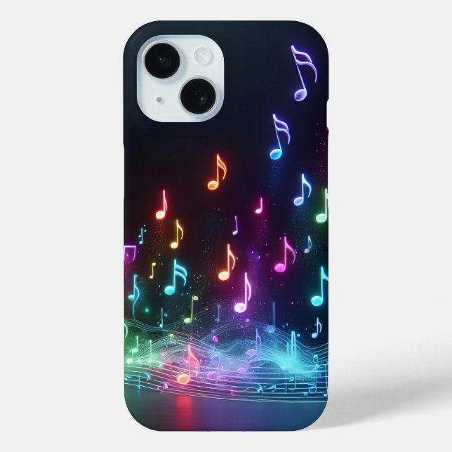 Neon Musical Notes  Case-Mate iPhone Case (Back)